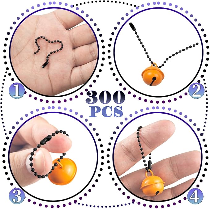 300Pcs Stainless Steel Ball Chain Set, 2.4mm Bead Chains 10 Colors 3.9 Inch - Image 3