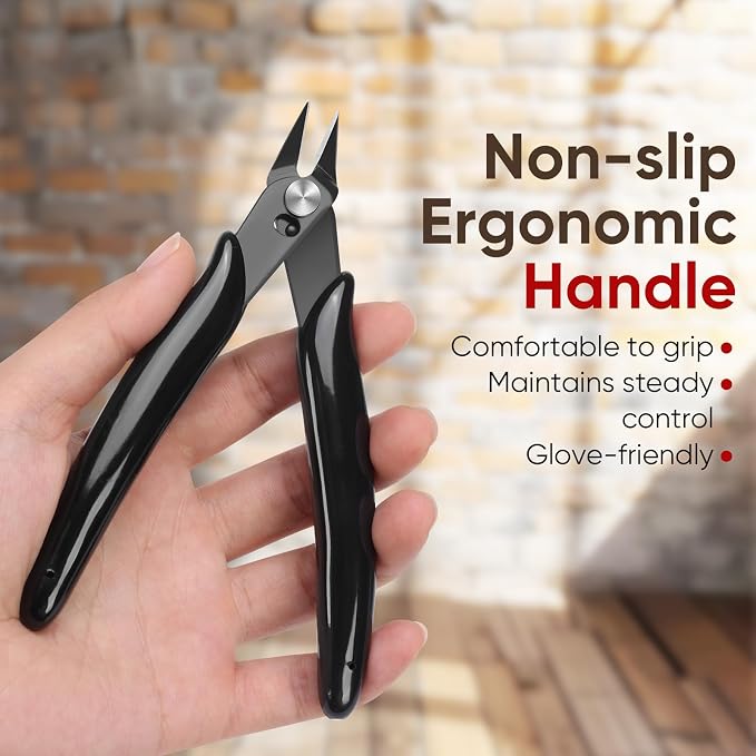 5 Inch Flush Cutters, 5 Pack Micro Wire Cutters, Sharp Zip Tie Cutter, - Image 5