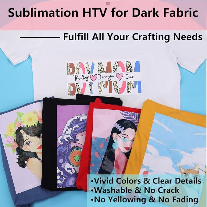 HTVRONT Sublimation Vinyl for Dark/Light Fabric - Image 2