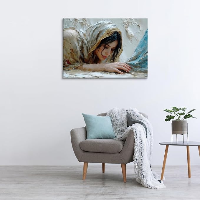 Jesus Heals The Girl Wall Art Woman Touches the Hem of Jesus' Skirt Canvas - Image 9