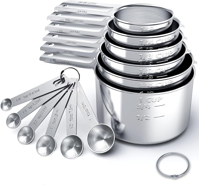 TILUCK Stainless Steel Measuring Cups & Spoons Set, Cups and Spoons, Kitchen by TILUCKBringsGoodLuck