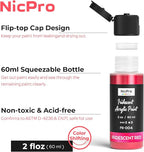 Nicpro 20 Colors Iridescent Acrylic Paint Set, 2 oz/60 ml Chameleon Metallic - Image 3