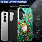 for Samsung Galaxy S26 Case, Frog Stained Glass Pattern Glossy 2 in 1 - Image 3