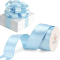 HUIHUANG Baby Blue Satin Wired Ribbon 1-1/2 inch Blue Wire Edge Ribbon by HUIHUANG