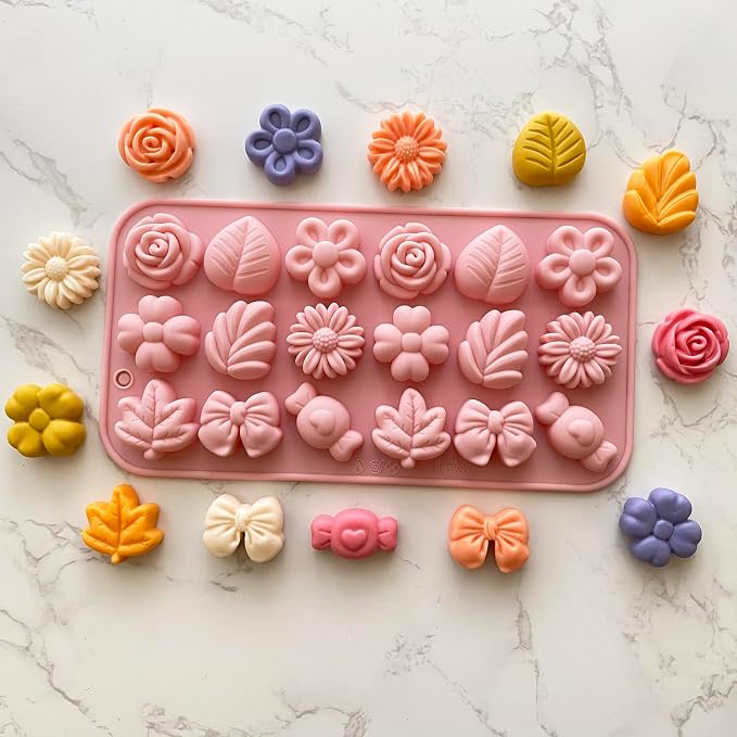 Flower Candy Molds Silicone 2PCS Daisy Flower Chocolate Molds Tulip Flower Mold - Image 5