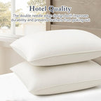 puredown® Goose Feather Down Pillows, 100% Organic Cotton Cover, Luxury Hotel - Image 6
