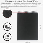 Fuxi Black Paper Sketchbook 8"×10", 60 Sheets Double-Sided Hard Cover, Spiral - Image 2