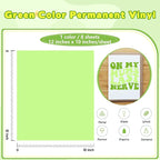 Tintnut Bright Green Permanent Vinyl Self Adhesive Vinyl 8 Sheets 12''x10'' | - Image 2