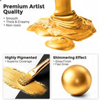 Nicpro Metallic Gold Acrylic Paint, 69oz/2040ml Large Gold Leaf Paint | Non - Image 2