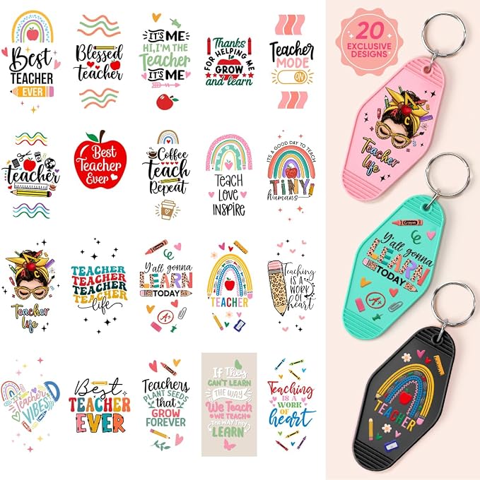 Kaciola Studio Teacher UV DTF Wrap Stickers-80PCS School Theme UV DTF Stickers by KaciolaStudio