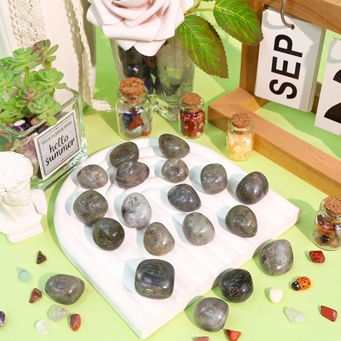 DUQGUHO Rainbow Moonstone Crystals Healing Crystal Stones Set Natural Crystals - Image 2