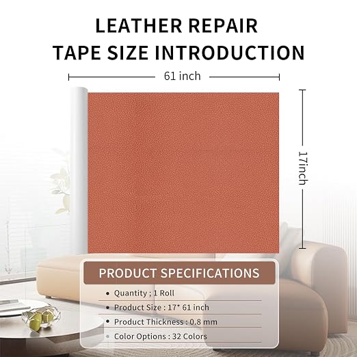 Leather Repair Patch Tape, Car Seat, Vinyl Leather Repair Kit - Image 2