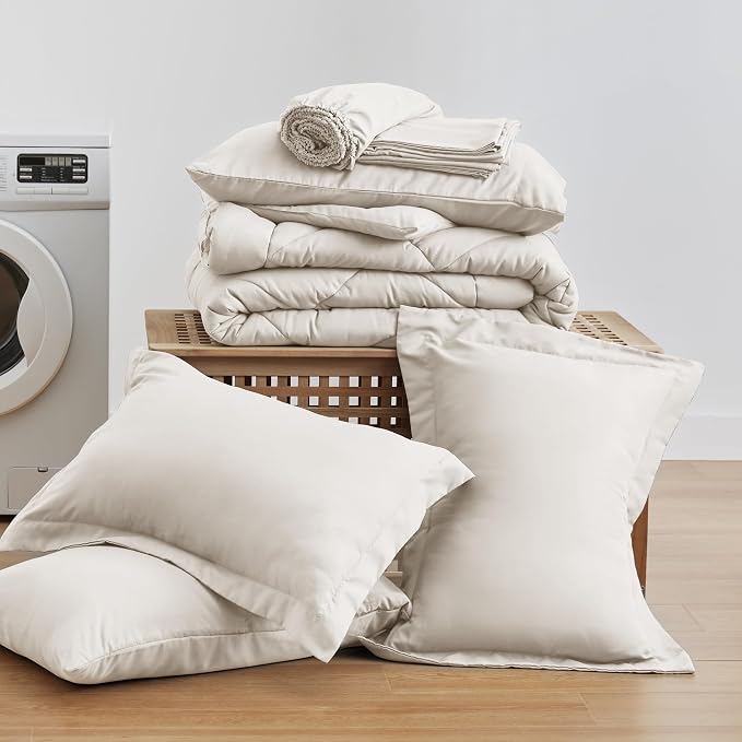 Love's cabin California King Comforter Set Off White, 7 Pieces California King - Image 6