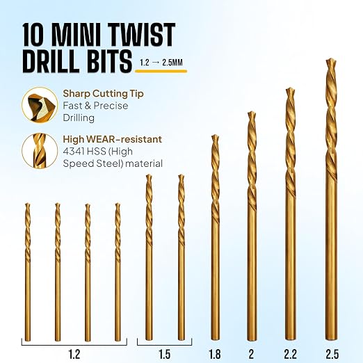 Micro Drill Bits Set with Pin Vise Hand Drill Manual, Jewelry Drill Kit - Image 5