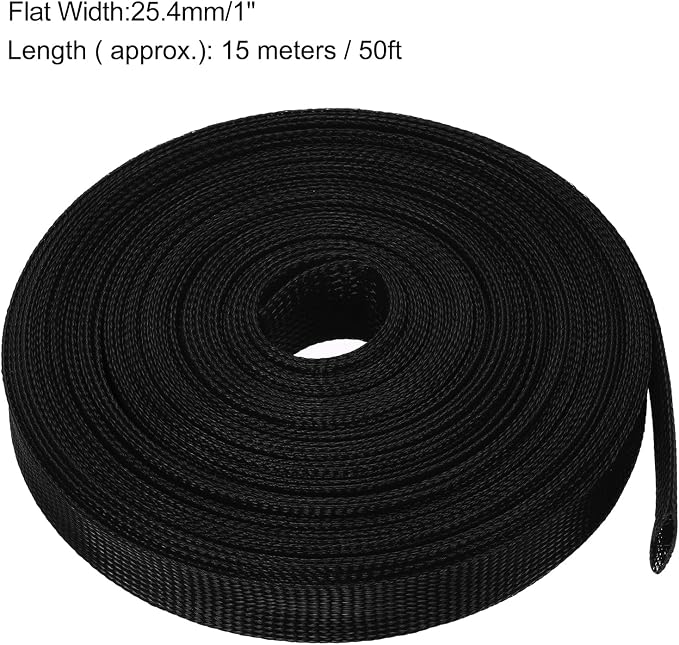 uxcell Expandable Sleeving, 1-inch 50ft Cable Sleeve - Image 3