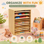 Ripeng 1 Pack Bamboo Puzzle Holder Rack, 12-Tier Adjustable Storage Organizer - Image 5