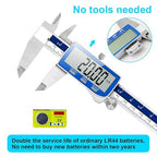 Qfun Digital Caliper, 0-6inch Caliper Measuring Tool Extreme Accuracy IP54 - Image 8