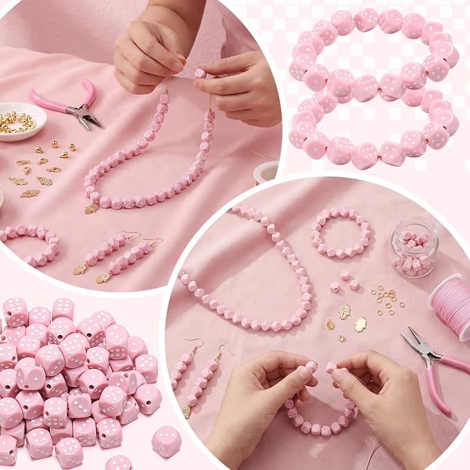 Ferreve 90 Piece Acrylic Dice Beads 10mm Dice Beads Bulk, Casino Games Birthday - Image 4