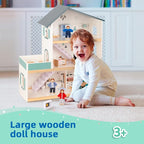 OOOK Wooden Dollhouse for Kids, Doll House - Image 8