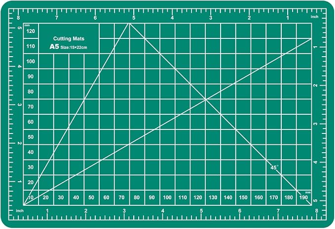 A5 Cutting Mat, 8in x 6in Small Self Healing Sewing Mat Rotary Cutting Mat by Keepsweat