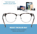 Blue Light Blocking Glasses Vintage Half Frame UV Clear Lens Anti Eyestrain - Image 3