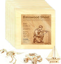 Basswood Plywood Sheets, 8 x 8 in, 3 mm, 12 Pack | Smooth unfinished wood by Unknown