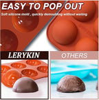 Lerykin 6 Holes Medium Semi Sphere Silicone Molds, 2 Packs Half Sphere Silicone - Image 4