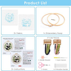 ERKOON Embroidery Kit for Beginners, 2 Set Flower Cross Stitch Set Include - Image 3