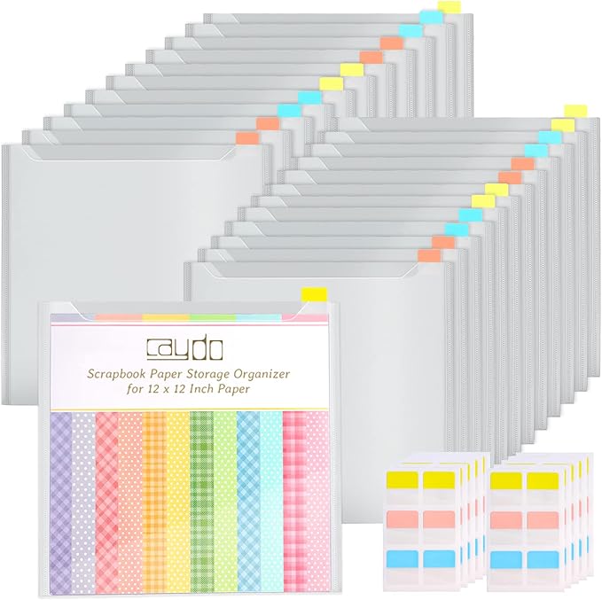 Caydo 24 Pieces Scrapbook Paper Storage Organizer by Caydo