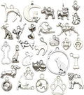 100g Craft Supplies Antique Silver Animals Cat Dog Pet Charms Pendants by WOCRAFT