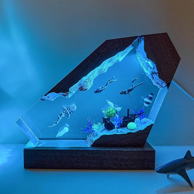 Whale Shark Resin Lamp, Handmade Resin Night Light - Image 8