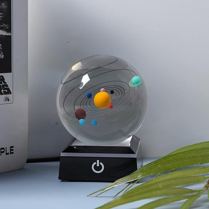 Qianwei 3D Solar System Model Crystal Ball Astronomy Gifts Men Space Decor | - Image 5