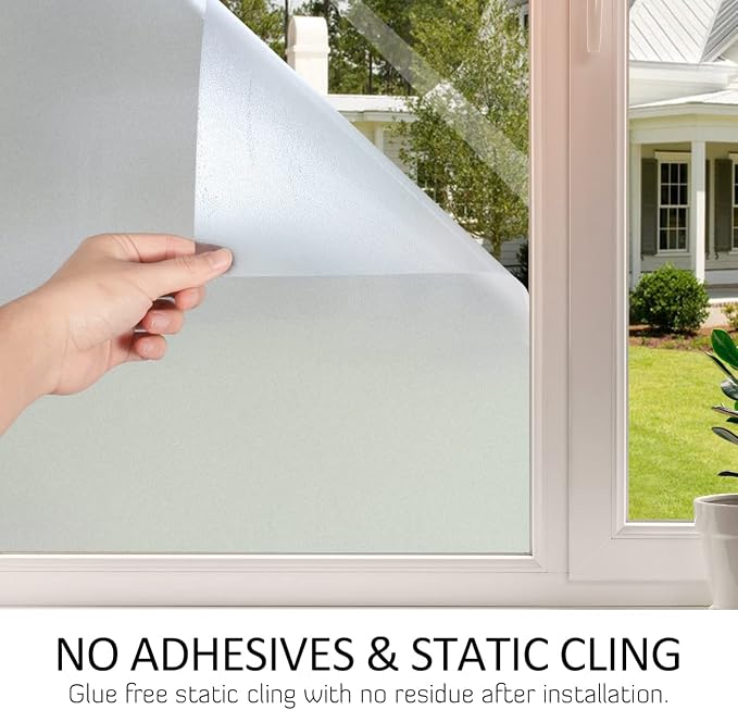 HIDBEA Frosted Window Privacy Film Heat Control UV Blocking, Static Cling - Image 7