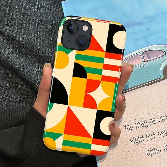 ZHEGAILIAN Case for iPhone 15, Geometric Colors Durable Shockproof Silicone + - Image 5