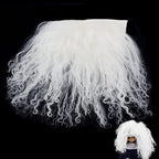 arricraft White Wool Doll Wig, Curly Hair, 5.5x9.45x0.12 Inch, DIY Doll Making by ARRICRAFT