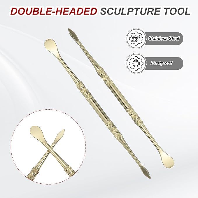 HARFINGTON 11pcs Wax Carving Tool 4.75" Double-Headed Stainless Steel Sculpture - Image 4