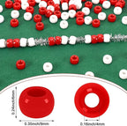 UPINS 1200Pcs Red White Pony Beads, Valentine's Day Pony Beads Bulk - Image 2