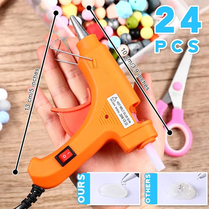 Zhengmy 24 Pieces Mini Hot Glue Gun Crafts Hot Melt Guns Fast Preheating and - Image 2