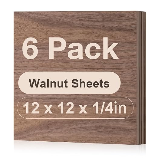 Rowood 6 Pack Walnut Plywood 1/4, Thin 6mm Unfinished Plywood by RowoodAssembleArtDecorateLife