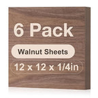 6 Pack Walnut Plywood, Thin Wood Sheets Blanks by Wowood
