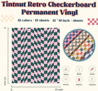 Tintnut Checkerboard Permanent Vinyl, waterproof, easy peel & stick, works - Image 2