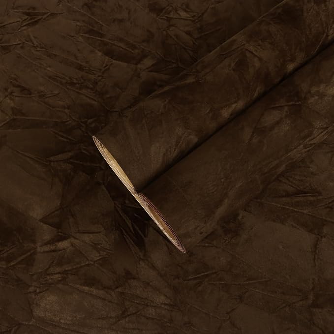 CHIHUT 12''x100'' Brown Velvet Flocking Contact Paper Self Adhesive Velvet by CHIHUT