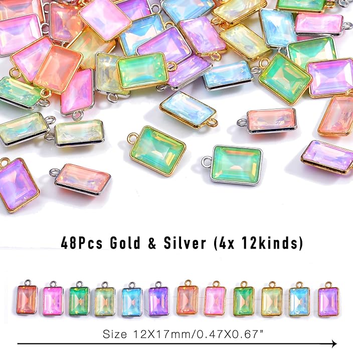 stino 40/48Pcs Paired Crystal Pendants Charms - Image 2
