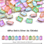 stino 40/48Pcs Paired Crystal Pendants Charms - Image 2