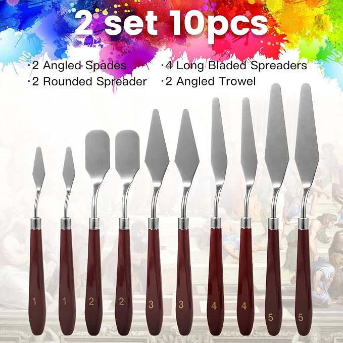 10PCS Palette Knife, Stainless Steel Painting Knife Set, Flexible Spatula - Image 3