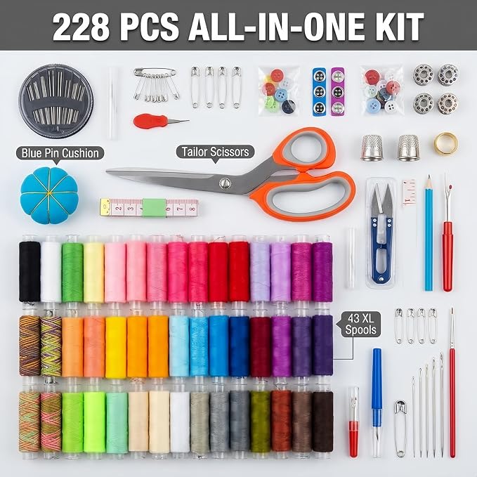Sewing Kit for Adults, Forypretty Needle and Thread Kitfor Sewing, Professional - Image 2