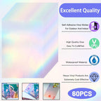 60 Sheets Holographic Laminate Sheets Clear Glitter A4 Size Vinyl Sticker Paper - Image 3