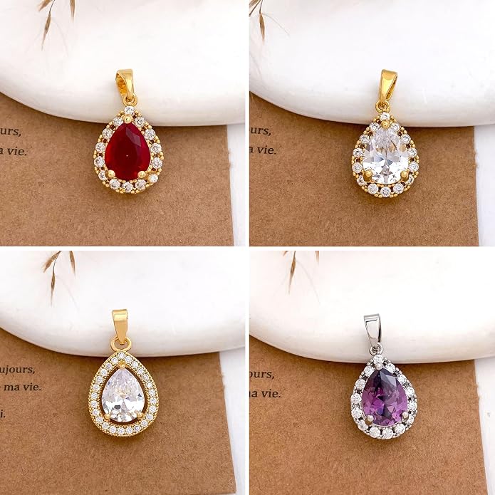 7Pcs Exquisite CZ Charms for Jewelry Making, Cubic Zirconia Gemstone, Prong - Image 8