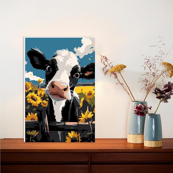 Lxmsja Cartoon Cow Paint by Numbers Kit - Image 2