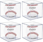 Baseball Display Case, Built-In Stand. 3.15" Square Fits Official Balls to by KALOPEZY